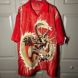 Vintage dragon button down Size XL
